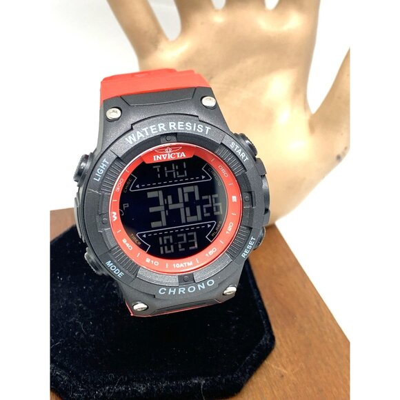 Invicta Men's Watch 47528 Racing Quartz Digital Black Red Resin Strap 52mm - Picture 13 of 14